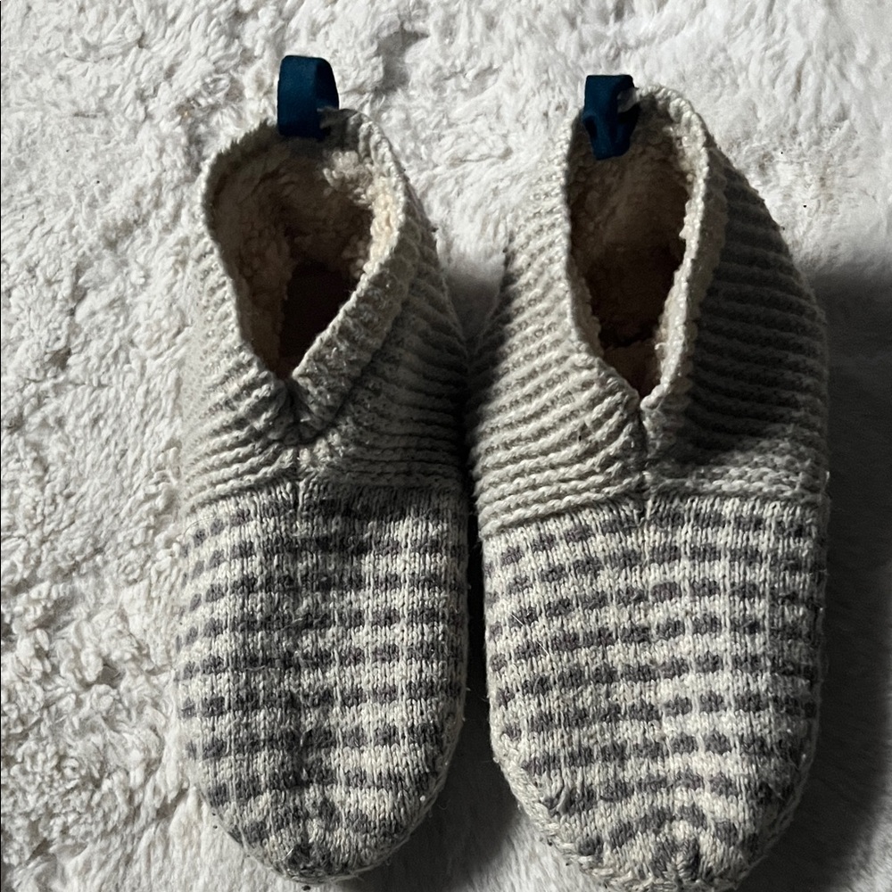 Bombas Gray and Cream Kids Slippers